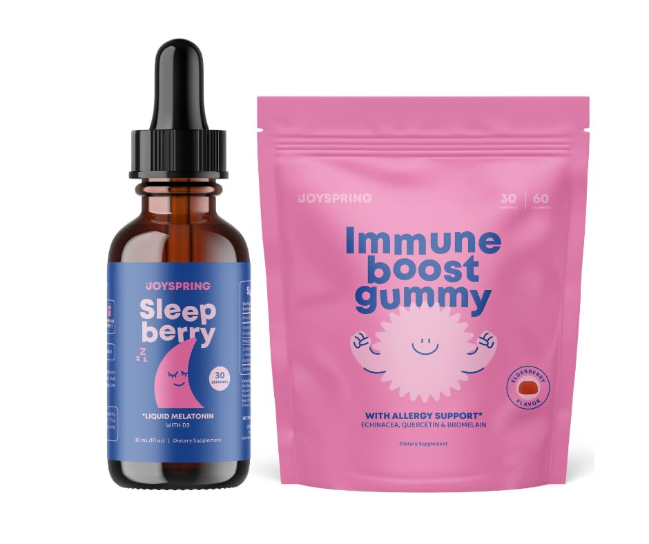JoySpring SleepBerry Melatonin for Kids with Elderberry and Immune Support Gummies for Kids - Kid... | Amazon (US)