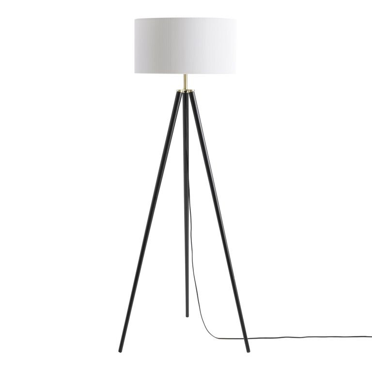 Blake Black Wood Tripod Floor Lamp | World Market