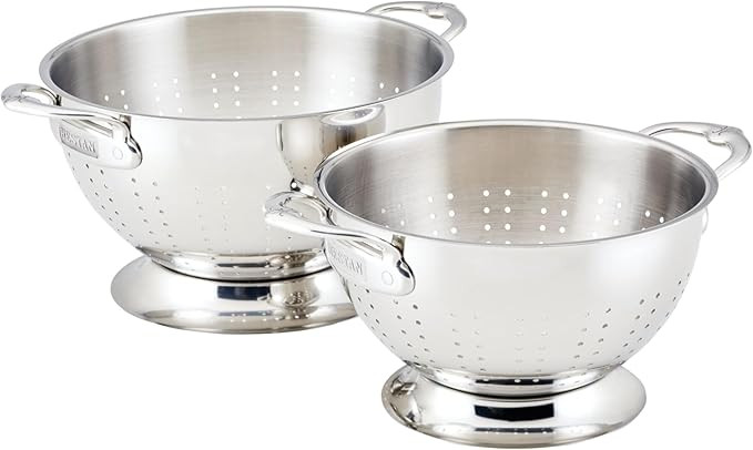 Hestan Provisions – 2-Piece Stainless Steel Colander Set – 3 & 5 Quart, Nesting Design | Amazon (US)
