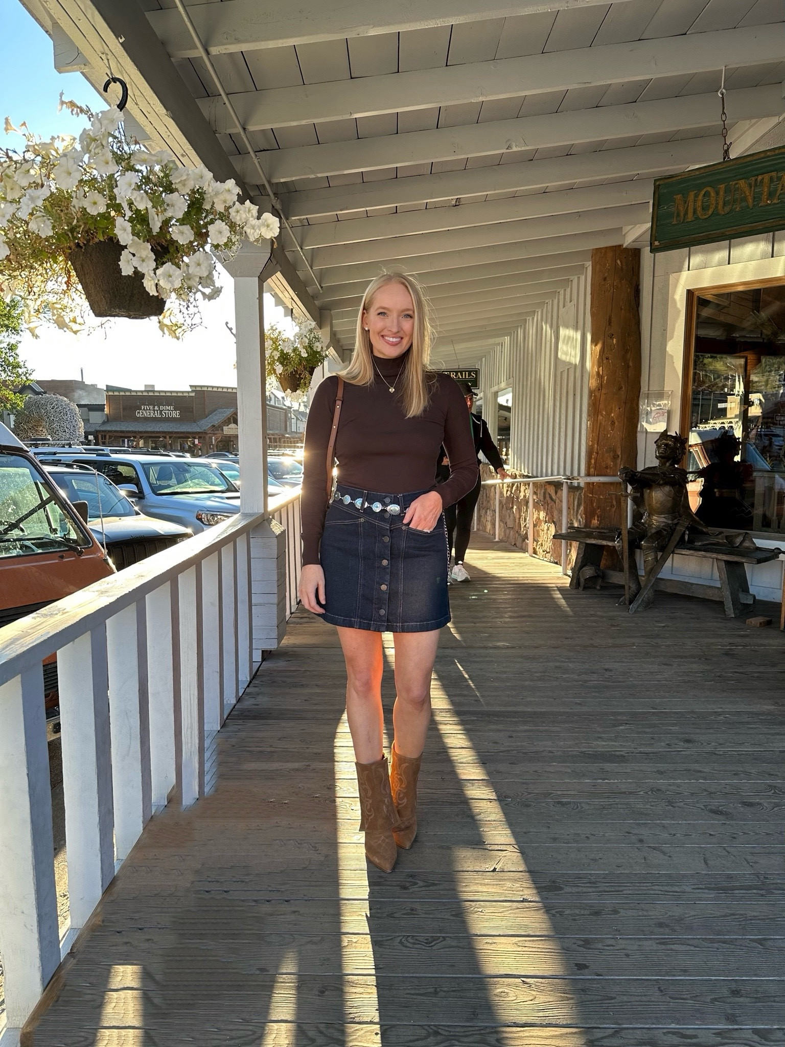 Date night outfit in Jackson. Styling this denim mini skirt with western accessories .

#LTKSeasonal #LTKshoecrush #LTKstyletip