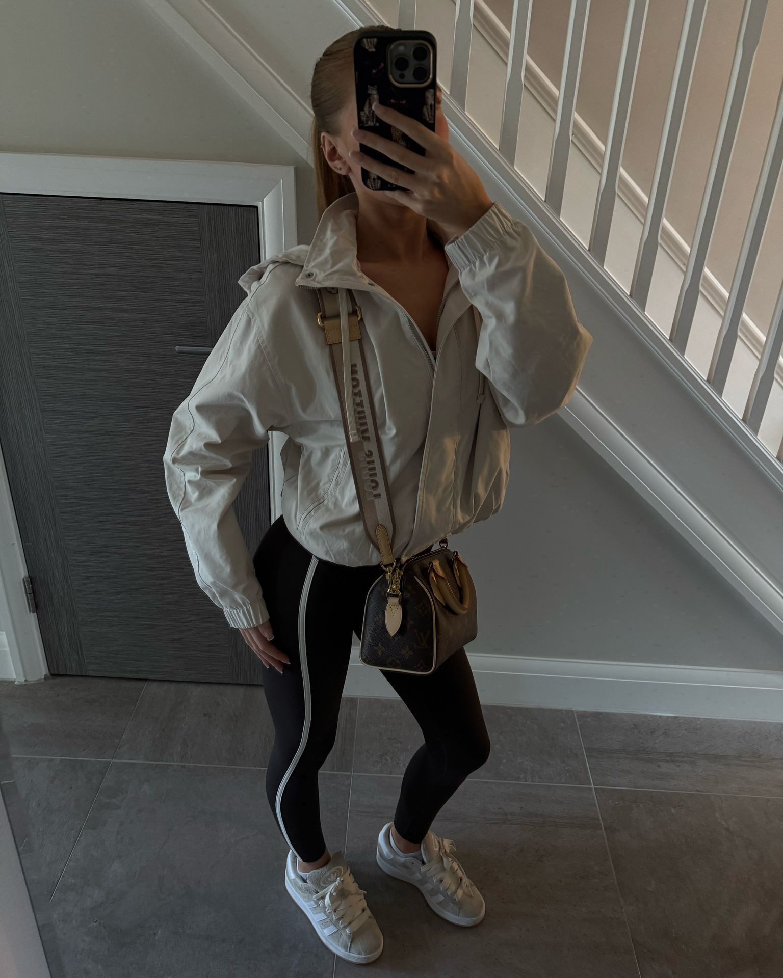 Zara rain jacket, Adanola piping leggings, Adidas Campus trainers 🤍

#LTKspring #LTKfitness #LTKuk