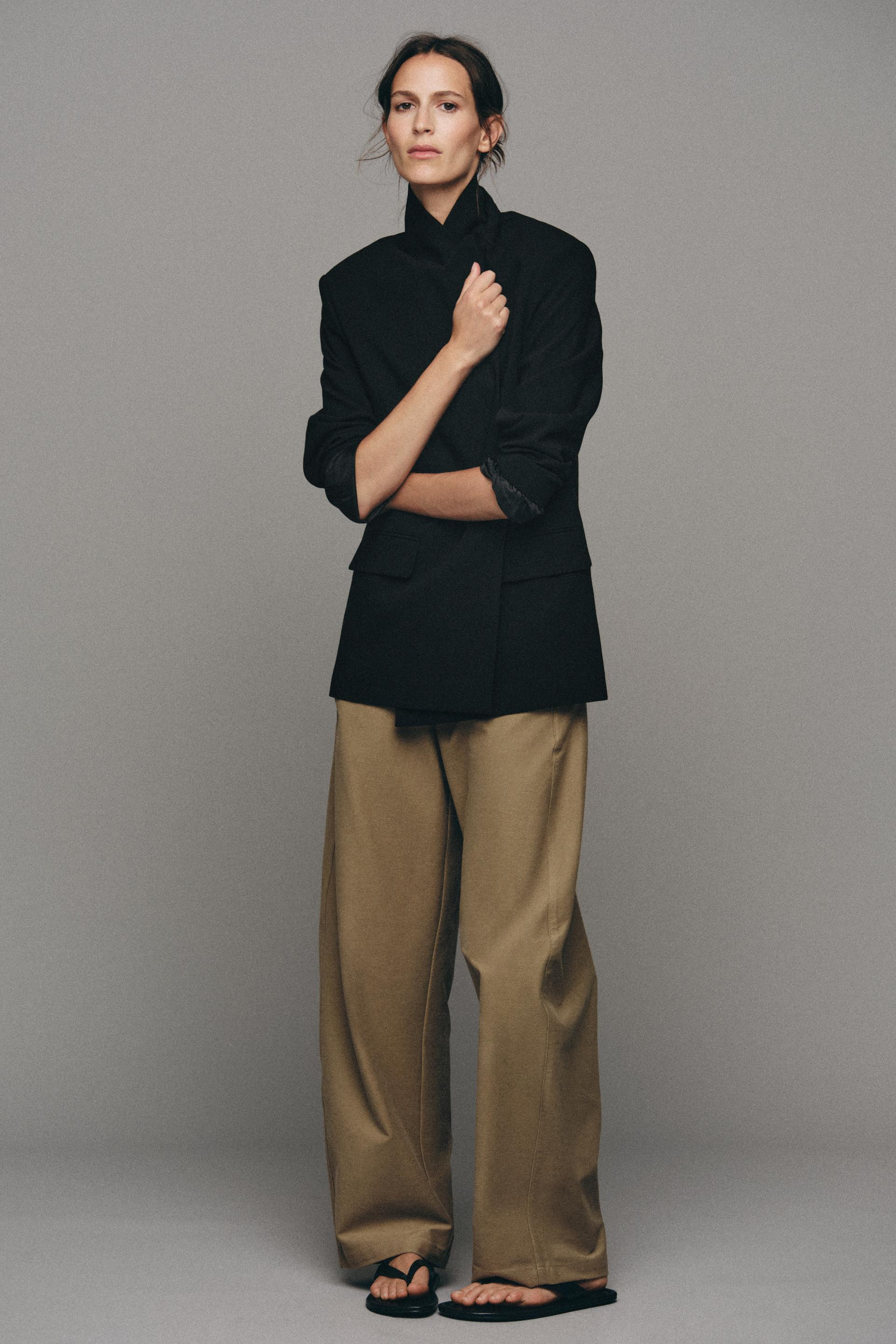Zara - Oversized Double-Breasted Blazer - Black - S - Woman | Zara US