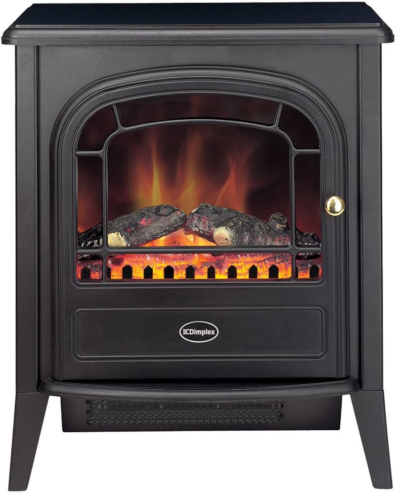 Dimplex Club Optiflame Electric Stove, Matt Black Free Standing Electric Fireplace with Artificia... | Amazon (UK)