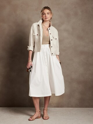 Poplin Midi Skirt | Banana Republic Factory