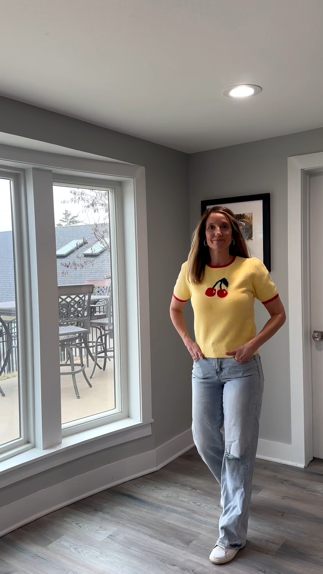 If you’re looking for a sign to lean into vintage-inspired graphics, this is it. 🧥💛 I paired this red-trimmed sweater with light-wash jeans for a social afternoon that feels completely intentional. It’s all about those small, intentional luxuries—like a pop of red—that make a casual wardrobe feel high-end! Tap the link in my bio to snag these closet favorites. 🌟👟 #StyleInspo #RetroFashion #DenimDays #LTKfind @VICI 

yellow short-sleeve cherry sweater, red and yellow knit top, light-wash wide-leg jeans, white classic sneakers, cherry graphic fashion, feminine casual outfit, intentional weekend style, retro-inspired knitwear, relaxed denim look, LTKstyle

#LTKootd #LTKmomlife #LTKOver40