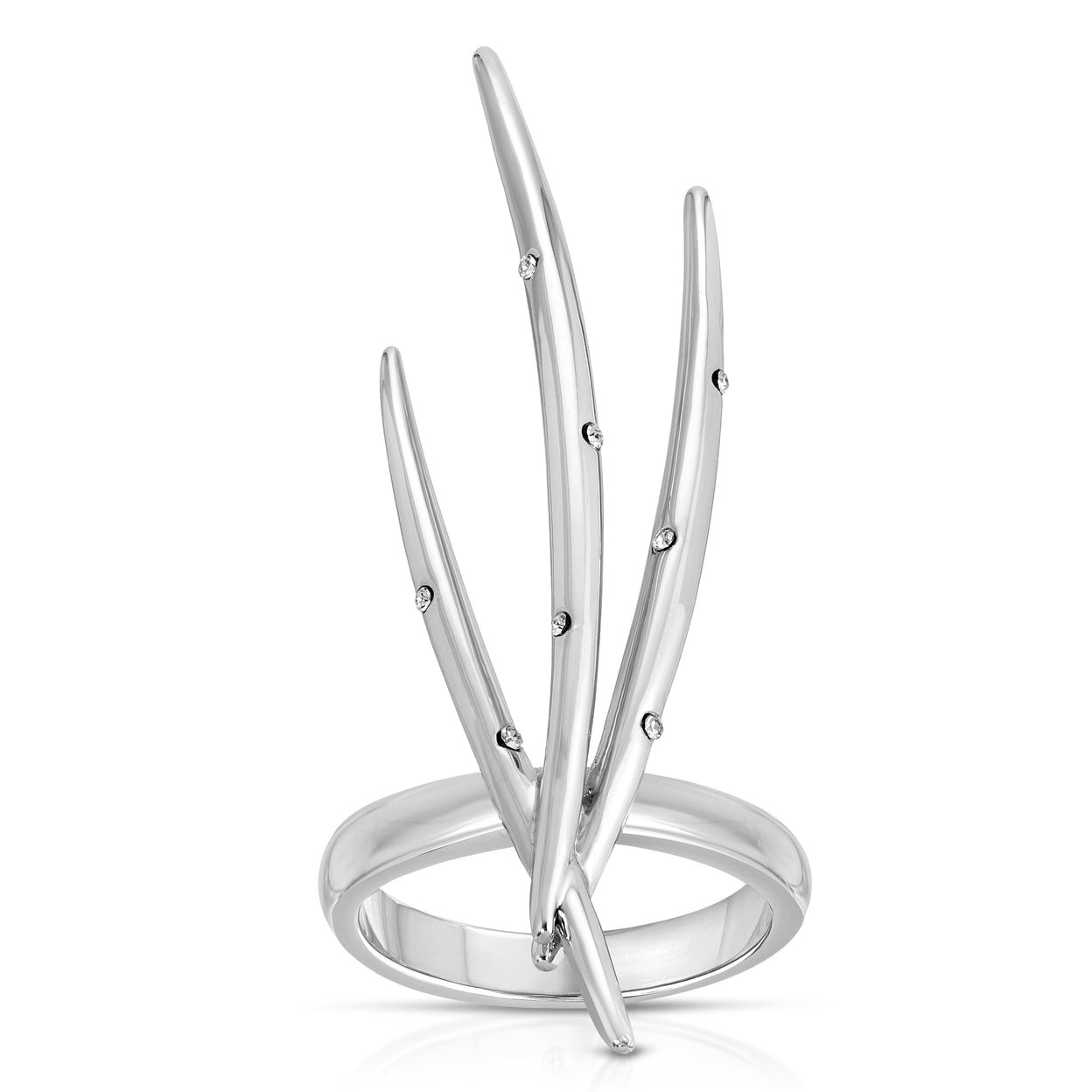 Michelle Campbell Jewelry Women's Talon Claw Statement Ring, Brass with Rhodium Overlay and Cubic... | Walmart (US)