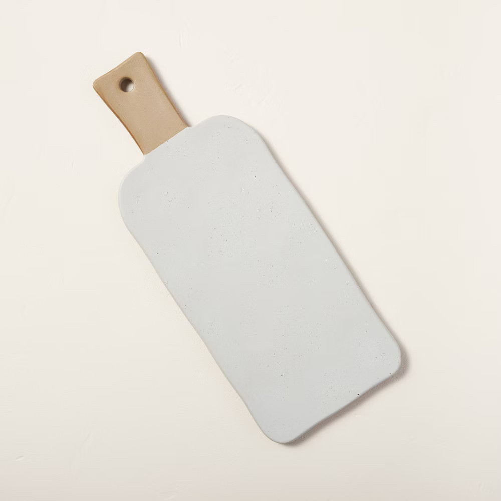 Large Glazed Stoneware Paddle Serve Board Speckled Sour Cream - Hearth & Hand with Magnolia | Target
