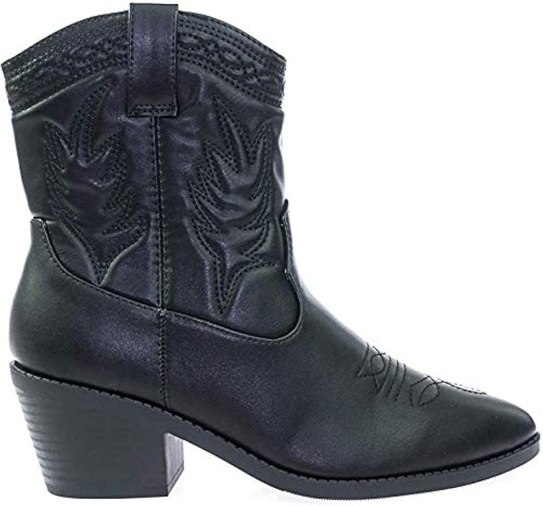 Soda Picotee Women Western Cowboy Cowgirl Stitched Ankle Boots | Amazon (US)