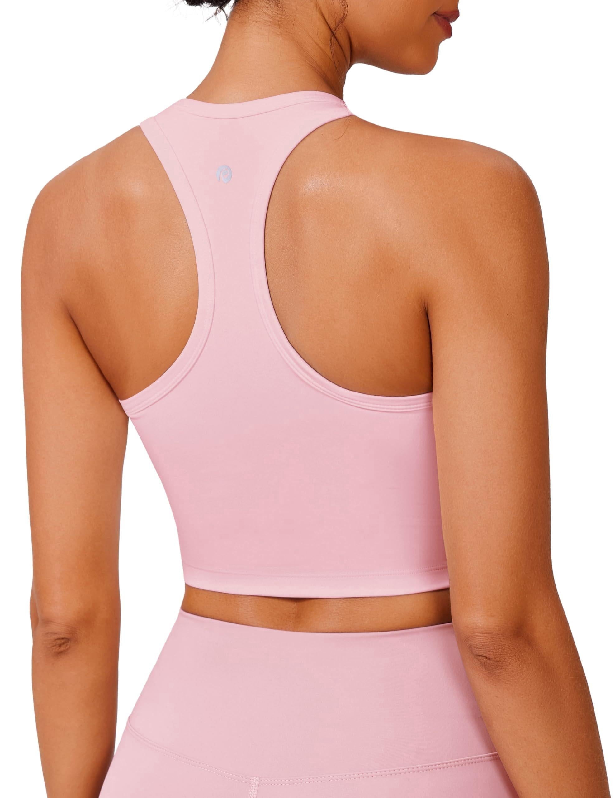 Pinspark Red Sports Bras for Women Padded Tank Tops with Built in Bras Racerback Longline Yoga To... | Walmart (US)