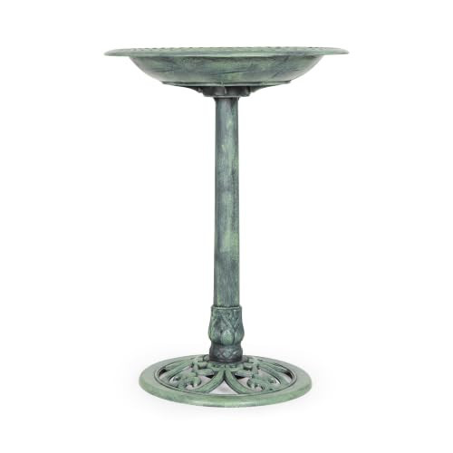 Backyard Expressions Outdoor Garden Bird Bath - Mint Green - Weather Resistant Polyresin - 27 Inch | Amazon (US)