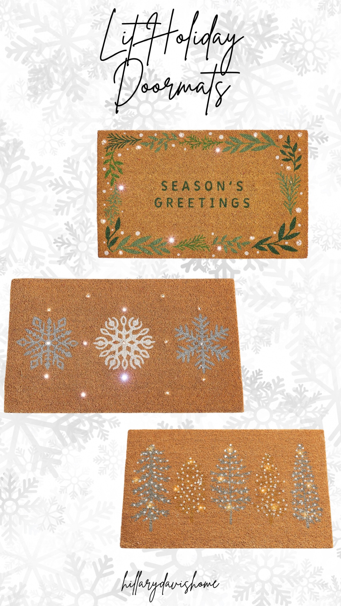 Lit Christmas Doormats! They light up when stepped on! The magical addition to any holiday entry😍✨

They are on sale right now too! ✨

Holiday porch | Christmas door mat | lit decor | pottery barn holiday | holiday decorating | Christmas porch decor 

#LTKSeasonal #LTKHome