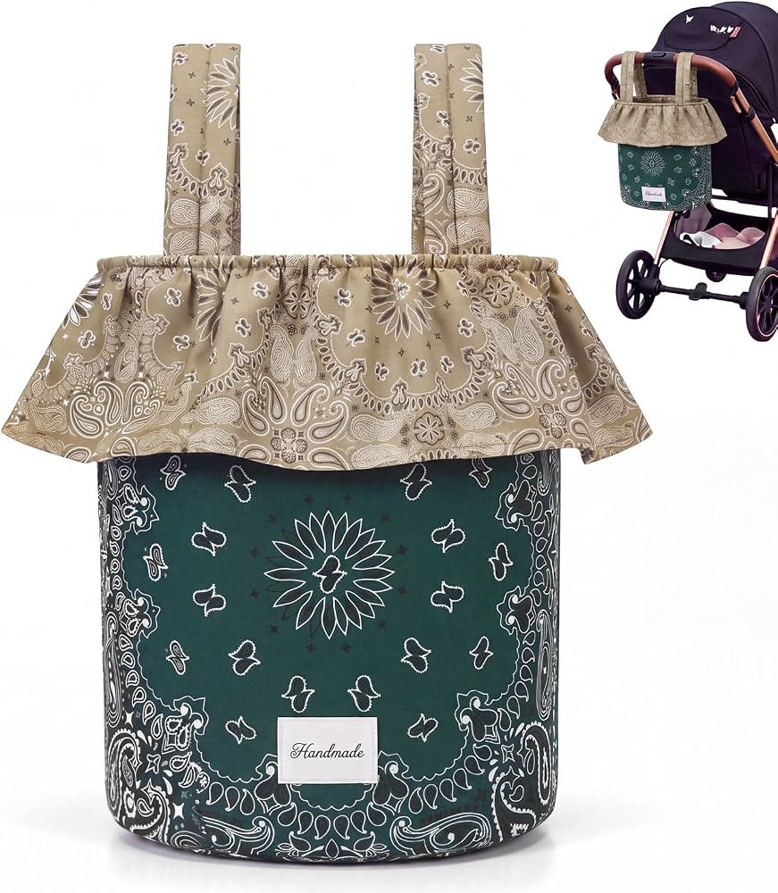 Ruffle Stroller Bag with Handles, Weekend Green | Amazon (US)