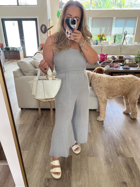 Beautiful and elegant wide leg jumpsuit from amazon. So comfortable! 

Summer outfit, summer vacation, elegant outfit 

#LTKSeasonal 
#liketkit #LTKstyletip 

#LTKmidsize