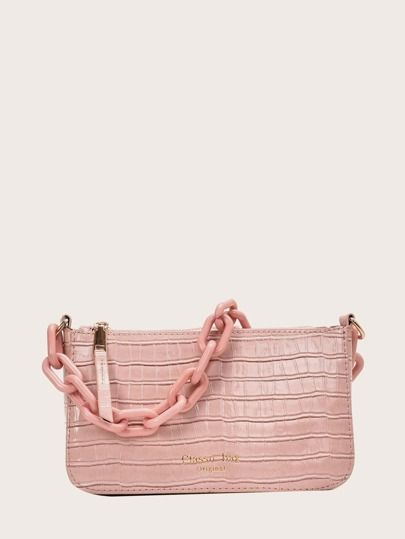 Stone Embossed Shoulder Bag | SHEIN