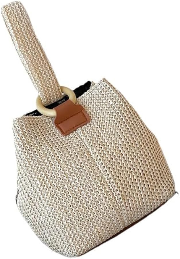 2025 New Trend Messenger Bucket Bag Small Fresh Handbag Student Woven Bag Mori Beach Straw | Amazon (US)