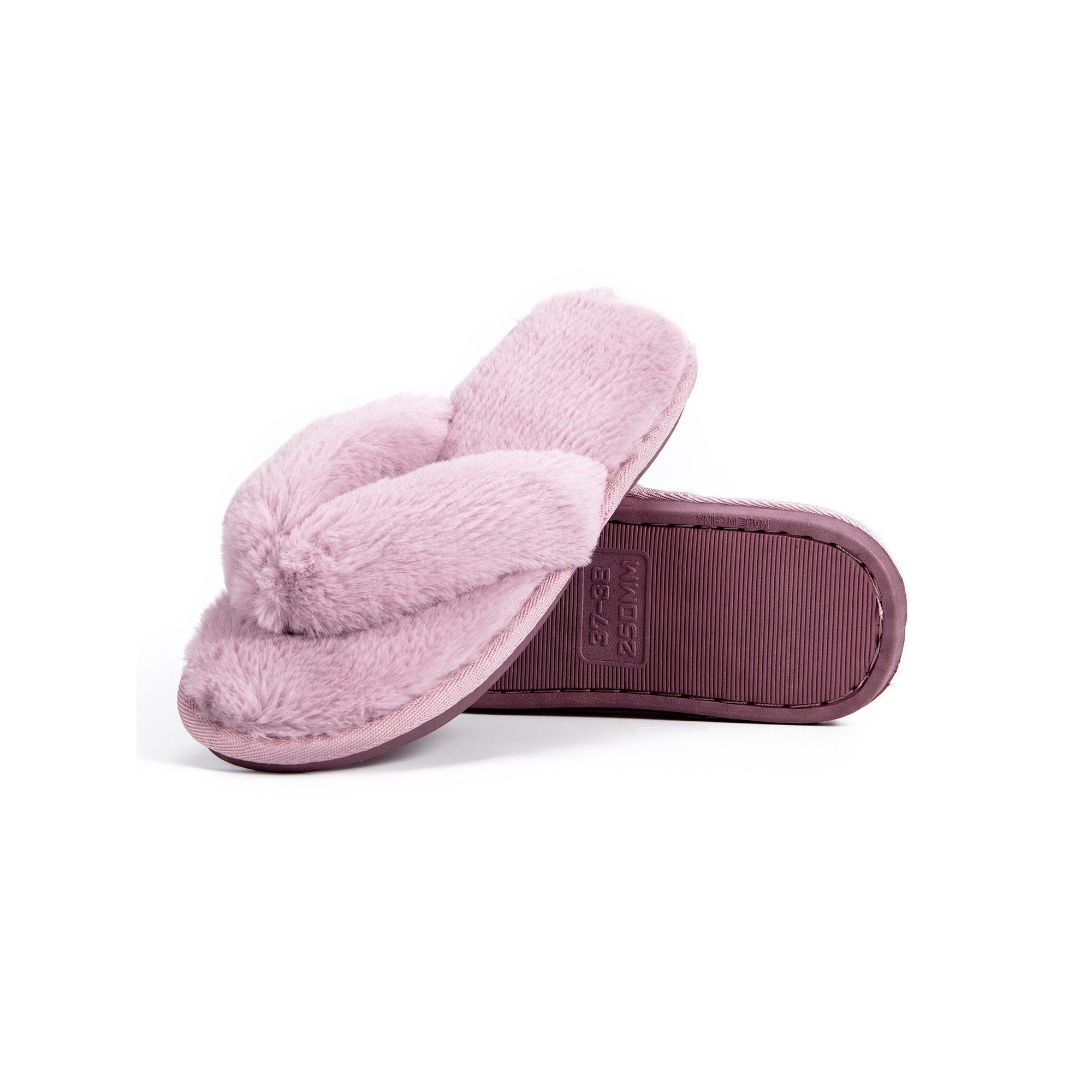 NK Fashion - NK FASHION Cozy Plush Flip Flops Slippers for Women Non Slip Indoor House Spa Thong ... | Walmart (US)