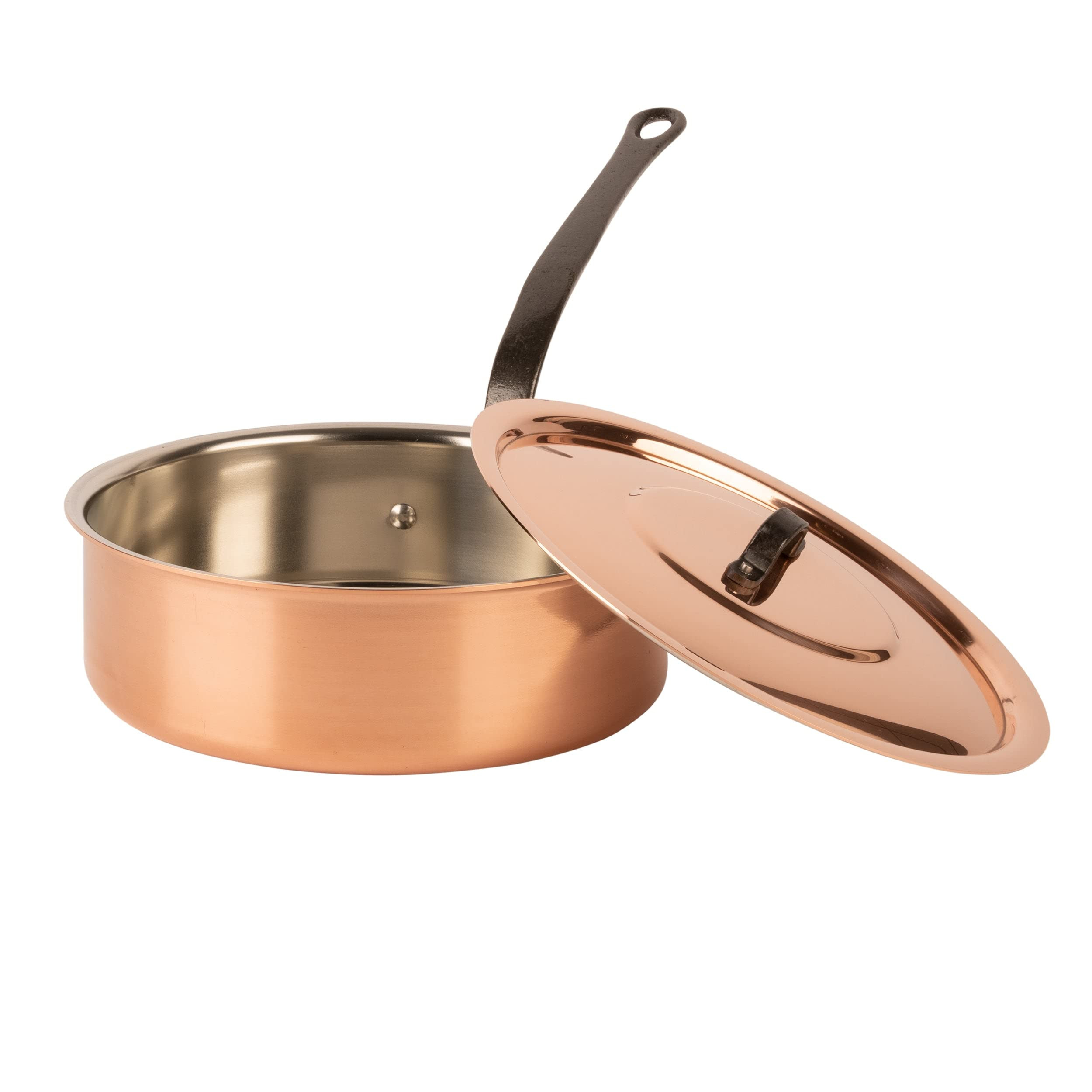 Cuisine Romefort | tinned copper sauté pan with cast iron handle and lid | traditional braising pan made of solid copper | cooking pan from France with high edge 1.1 qt | Amazon (US)