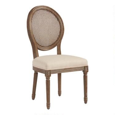 Paige Round Cane Back Upholstered Dining Chair Set Of 2 | World Market