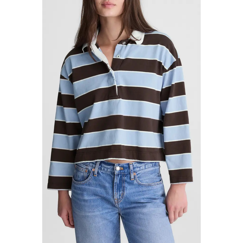 Madewell Rugby Polo Shirt in Tranquil Blue at Nordstrom, Size Small | Nordstrom