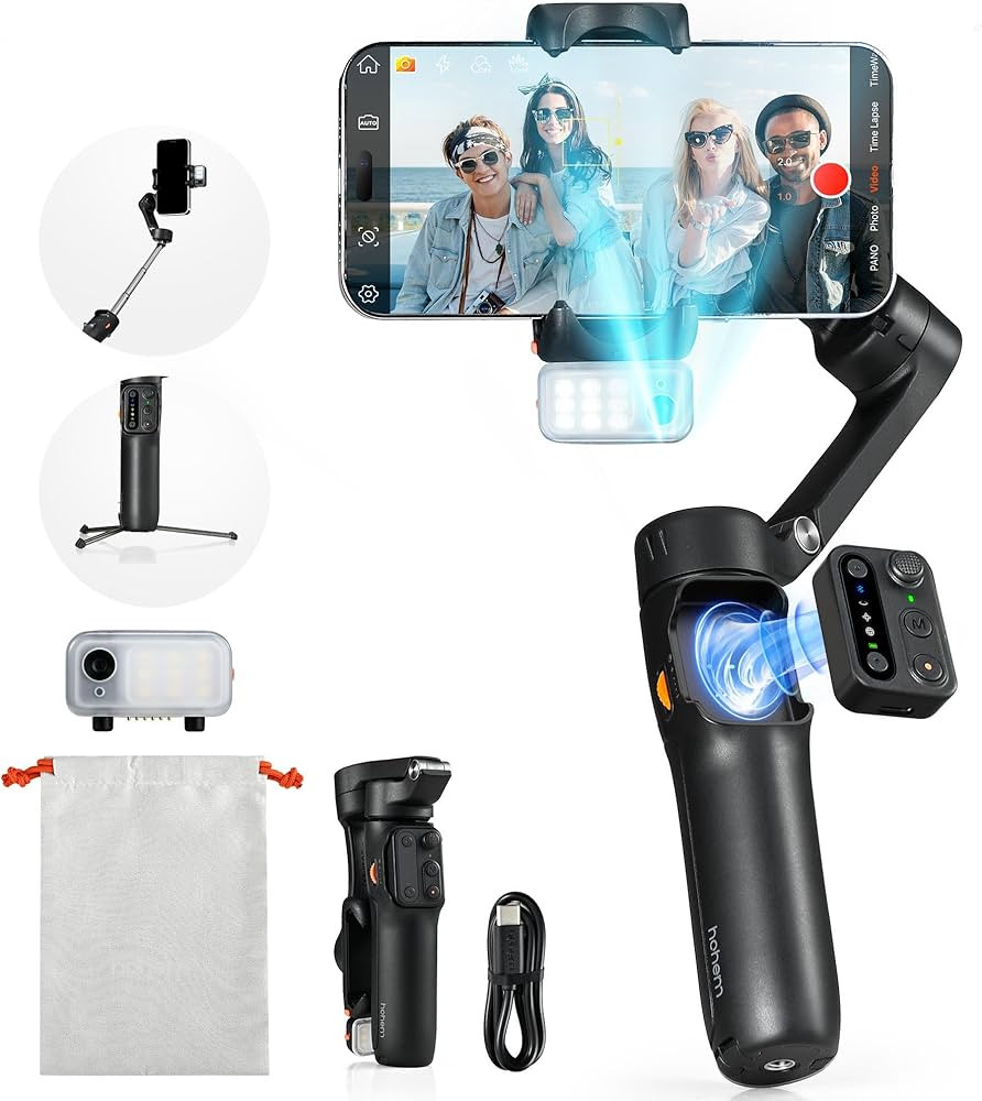 hohem iSteady V3 Gimbal Stabilizer for iPhone, 3-Axis Phone Gimbal, Magnetic AI Tracker, Built-in... | Amazon (US)