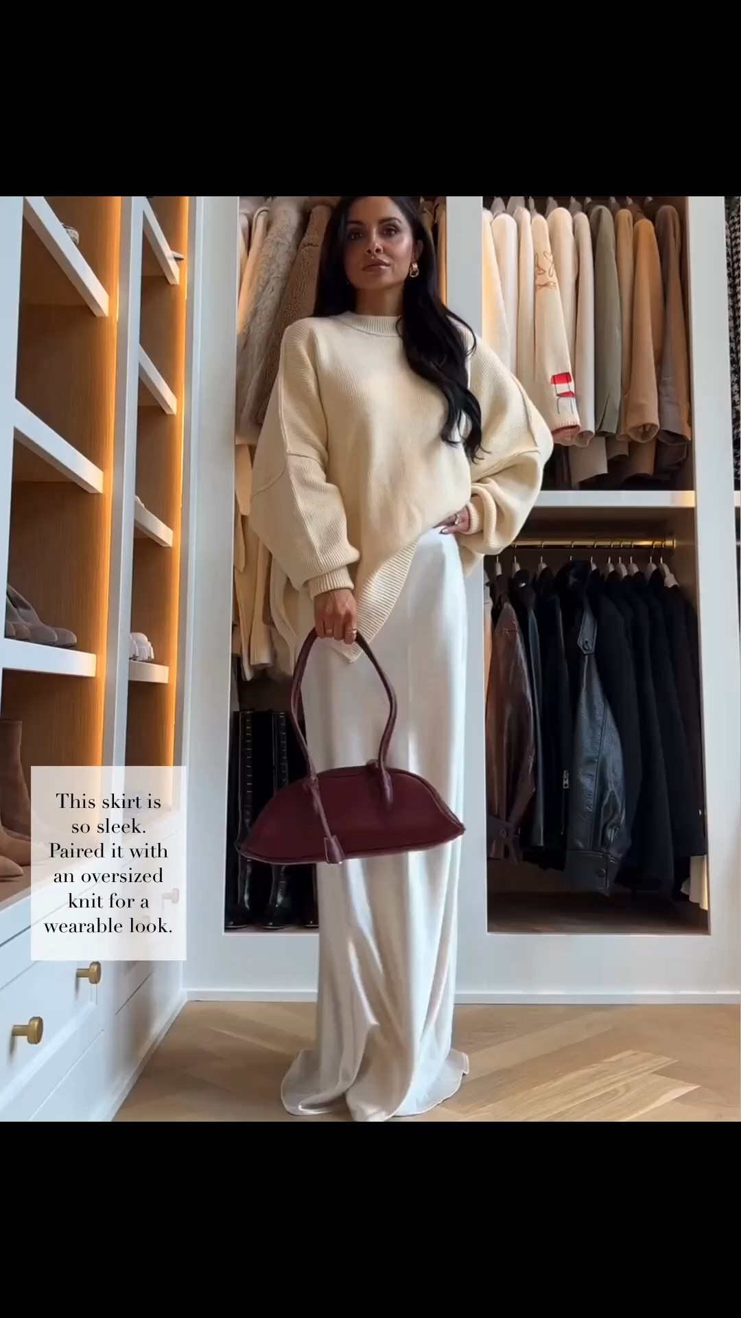 My favorite pieces to elevate a fall wardrobe when the weather gets chillier. 
Satin maxi skirt wearing an XS
Wearing an XS in tops and jackets 
Fall outfit ideas, fall fashion 

Comment “Shop” and I’ll send you a DM with the link to shop these looks from @macys or find these cold weather transitional looks at the link in my bio! #MacysPartner

Comment SHOP below to receive a DM with the link to this post on my LTK ⬇ https://liketk.it/6pVbi