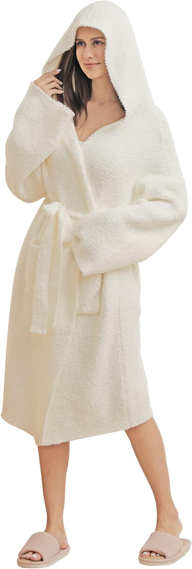 bearberry Hooded Robe Cozy In The Wild Robe Lightweight Soft Plush Bathrobe with Pockets for Wome... | Amazon (US)