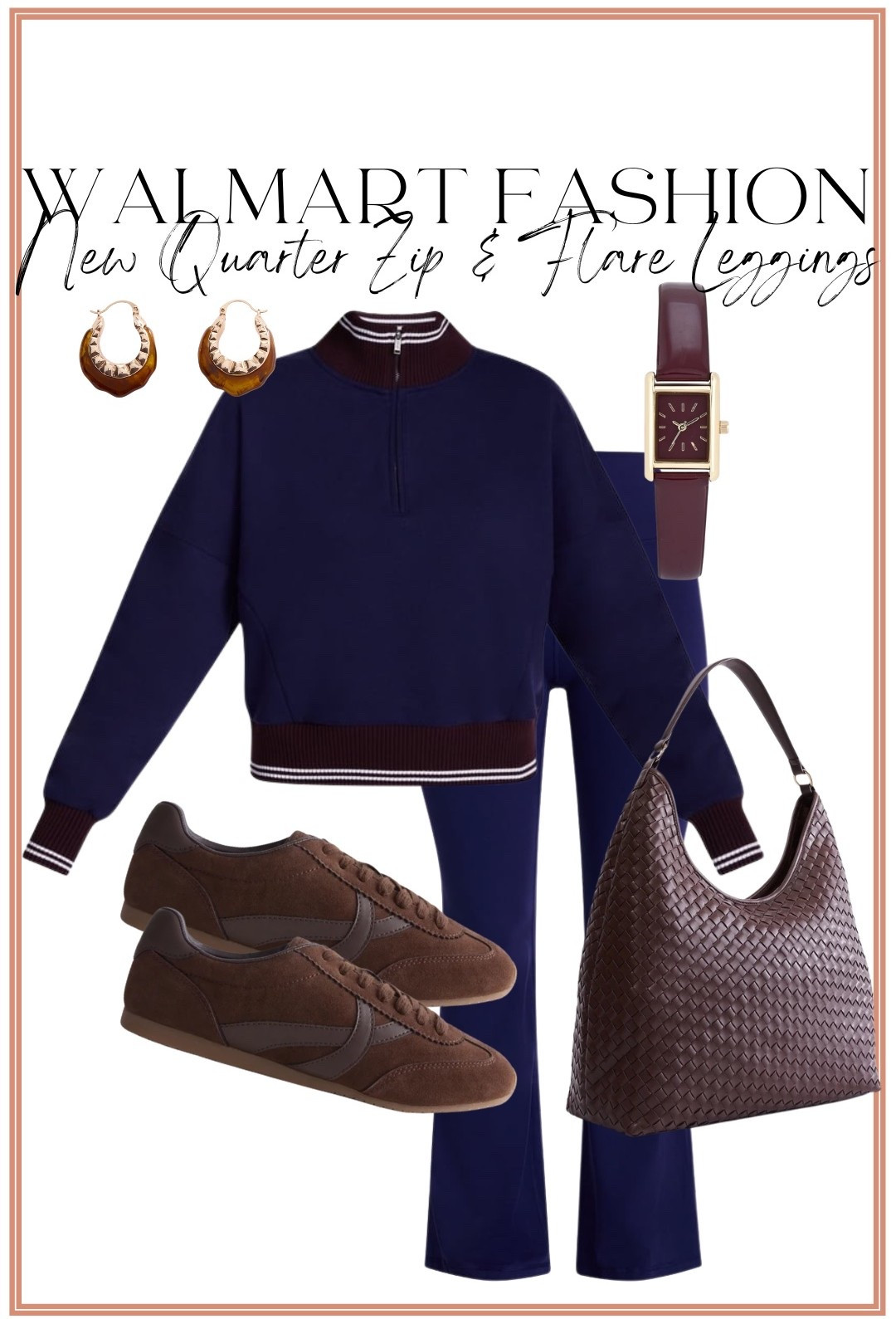 This Walmart matching set is one of my favorite new fall arrivals! 💙 The navy quarter zip and flare leggings are such a classic combination, and I love how easy it is to dress up with woven accessories, gold jewelry, and brown sneakers for an effortlessly elevated everyday look.

This is the perfect outfit for busy mornings, travel days, coffee runs, sporting events, or simply staying comfortable while still looking put together. Walmart continues to impress with affordable fashion that feels so much more expensive!

#walmartfashion #walmartfinds #walmartstyle #fallfashion #matchingset #flareleggings #quarterzip #casualstyle #momstyle #everydayoutfit #fallnewarrivals #affordablefashion #traveloutfit #ootd #styleinspiration #cozystyle #neutralaccessories #fashionfinds #budgetfriendlystyle #fallwardrobe

#LTKootd #LTKPetite #LTKActive