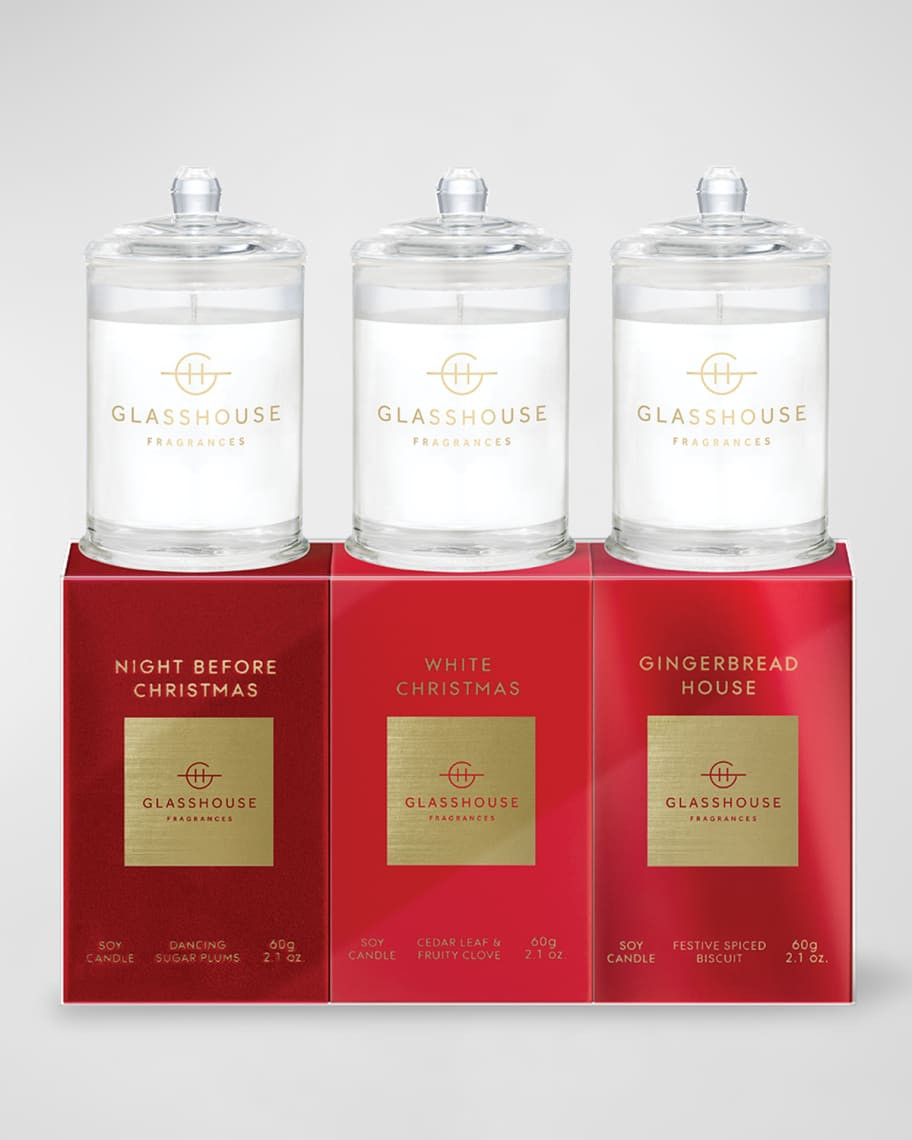 GLASSHOUSE FRAGRANCES Soy Christmas Candle Trio | Neiman Marcus