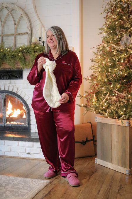 Satin PJ’s and supportive house shoes mean I can get all my Christmas prep done looking like a glamour puss. SLIPPERS are 50% off until 12/11/22 
Use code PAULAFREESHIP for free shipping 
PJ’s - 3X 
Slippers - if half size, size down to the next whole size. 

#plussize #plussizepjs #plussizesatinpajamas 

#LTKHoliday #LTKsalealert #LTKcurves