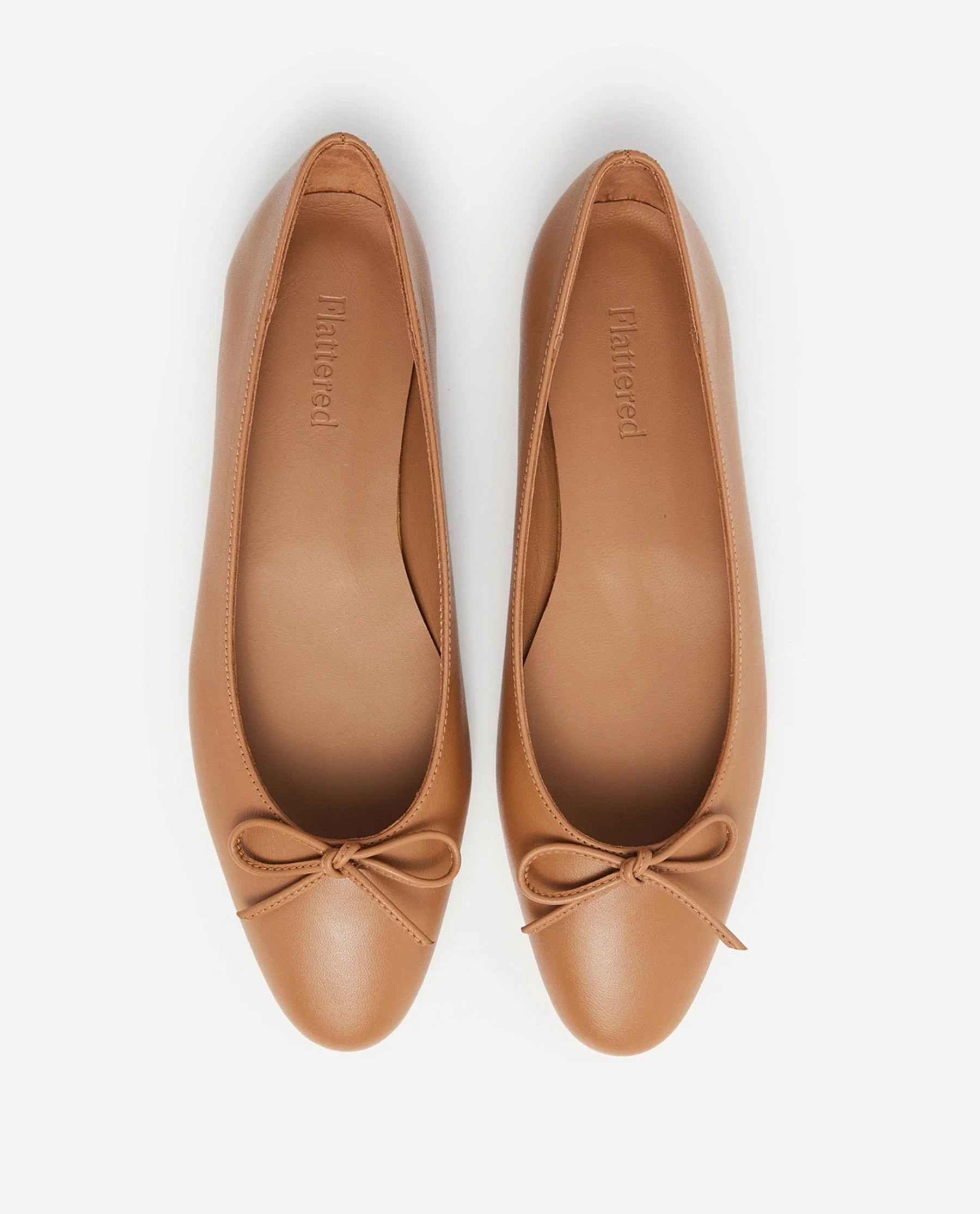 Bodil Leather Cognac Ballet Flats | Flattered