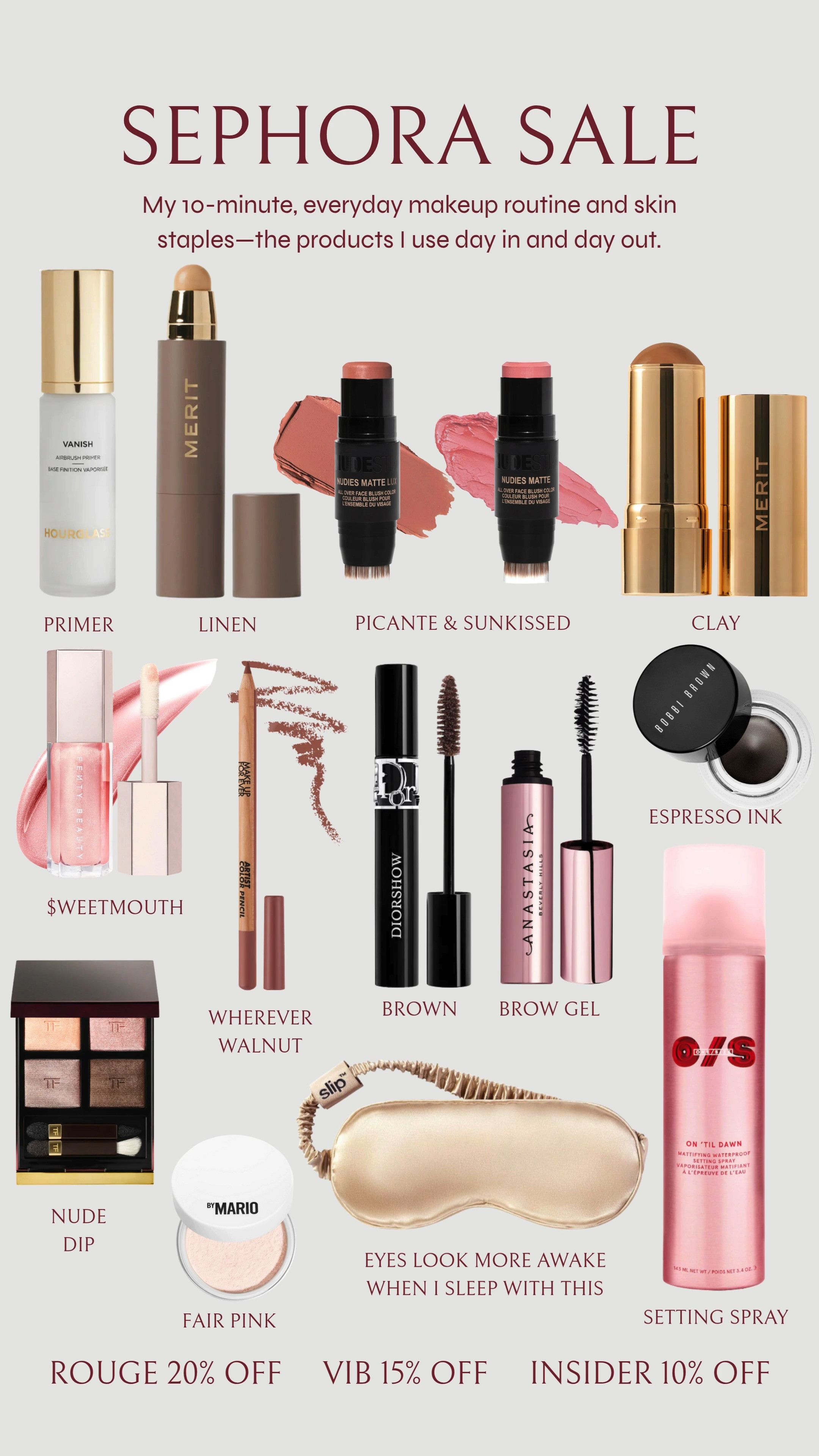 My everyday makeup and top picks by category from the Sephora sale! Shades listed in the collage!  

 

#LTKSeasonal #LTKSaleAlert #LTKBeauty