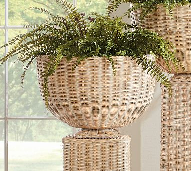 Handwoven Rattan Footed Bowl | Pottery Barn (US)