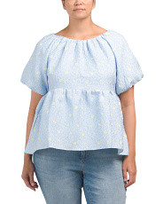 Plus Jacquard Flounce Blouse | Marshalls