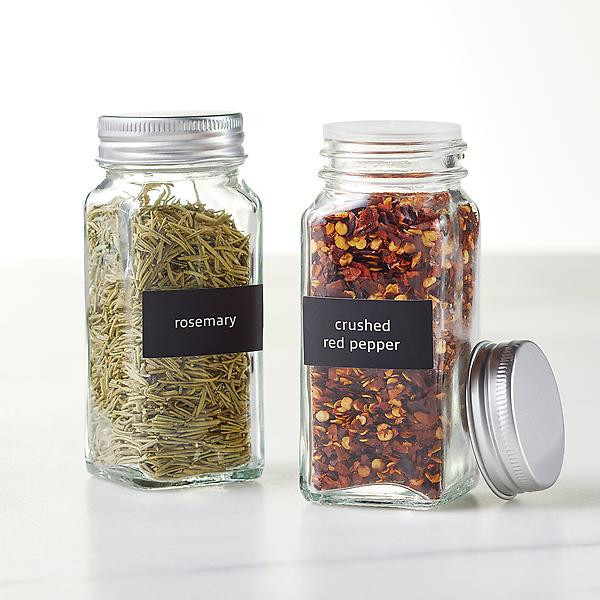 Black Rectangle Spice Labels Pkg/56 | The Container Store