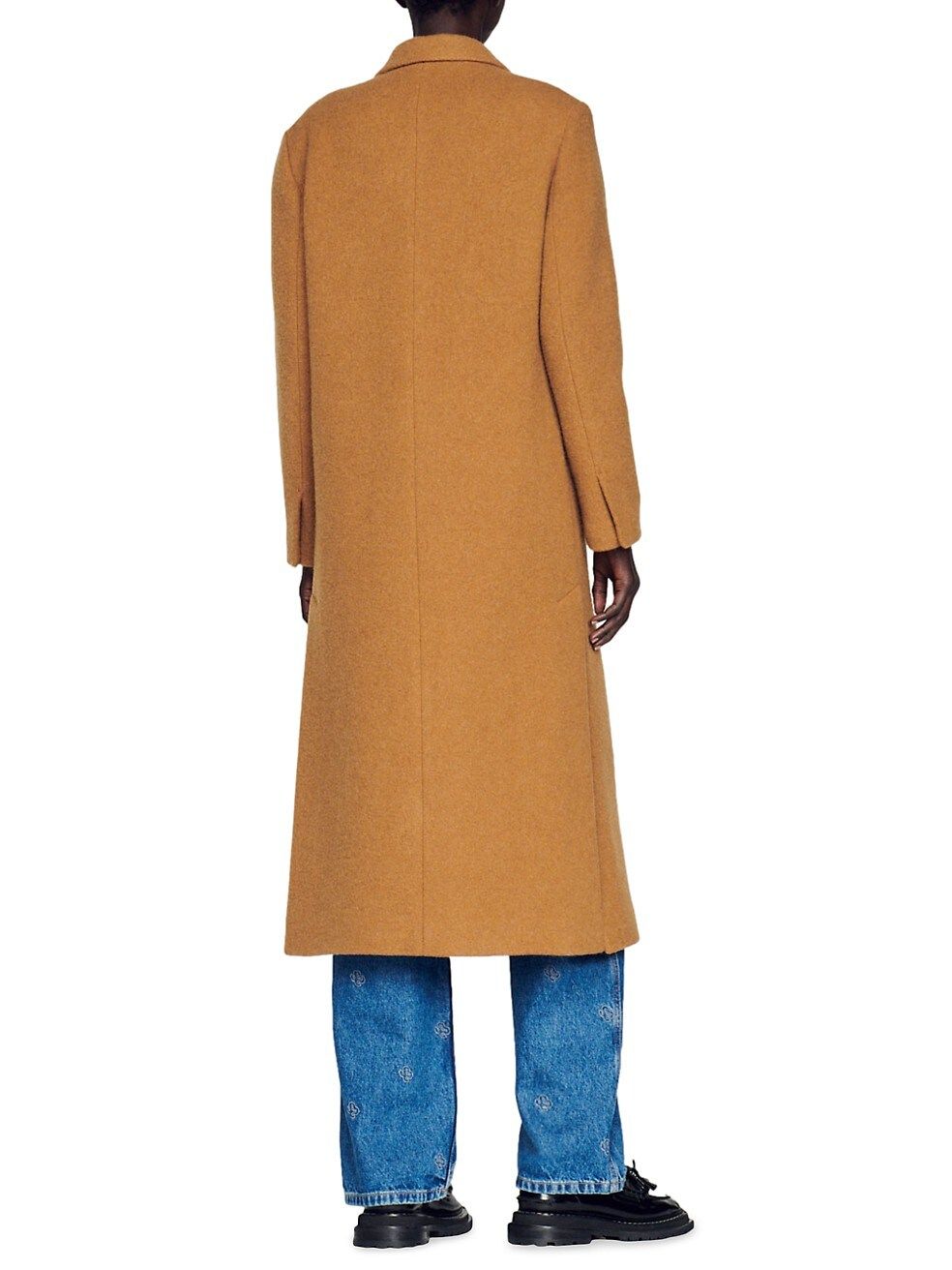 Sandro Riccardo Long Double-Breasted Brushed Wool Coat | Saks Fifth Avenue