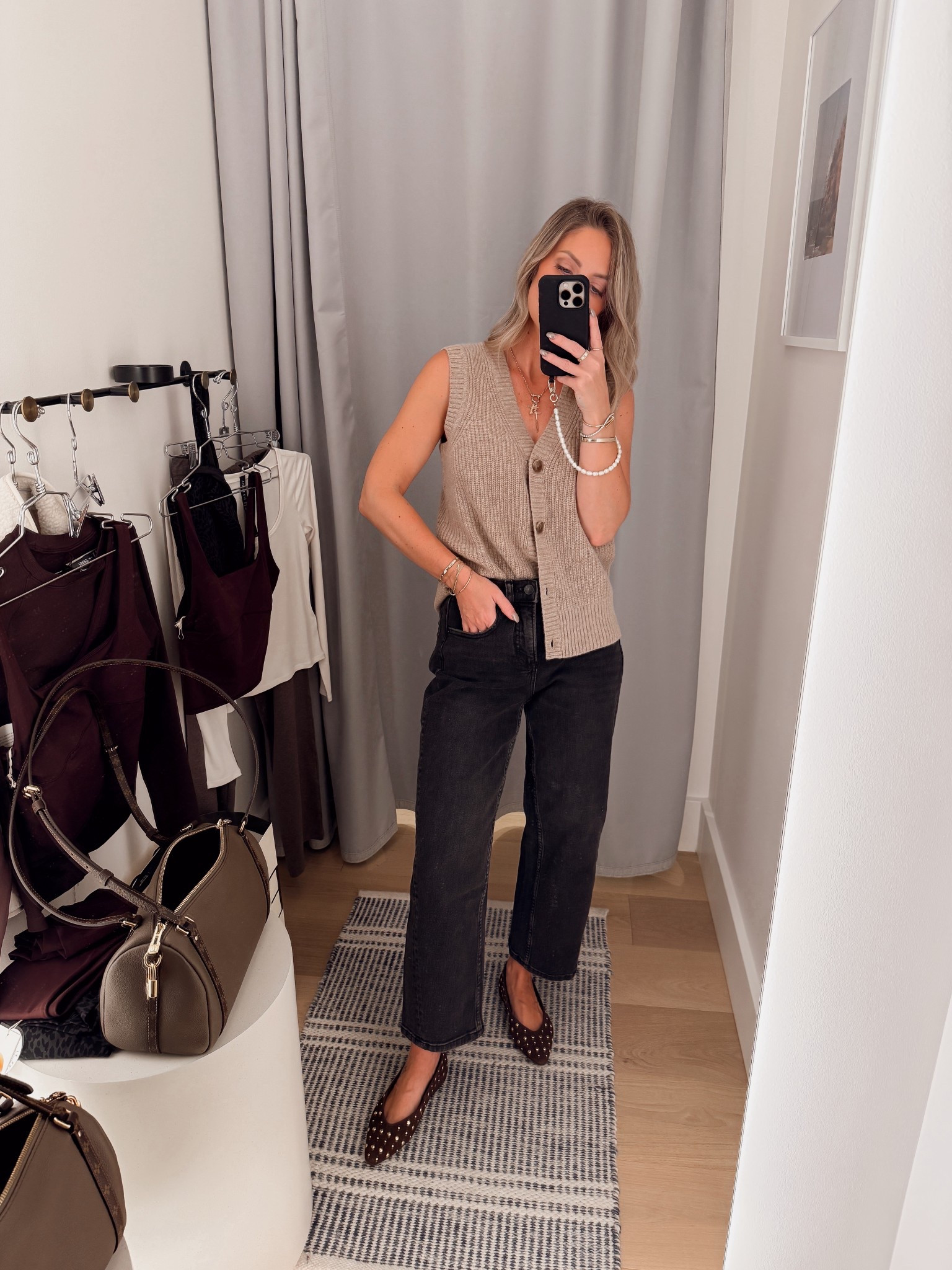 XS sweater vest / XS Petite Spanx Jeans (the best barrel leg jeans I have found 🙌🏼) 

#LTKPetite #LTKOver40 #LTKootd