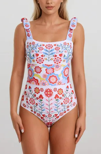 Jessie Zhao New York Red Garden Reversible One-Piece Swimsuit | Nordstrom | Nordstrom