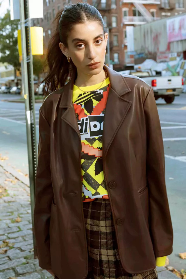 UO Jules Faux Leather Blazer | Urban Outfitters (US and RoW)