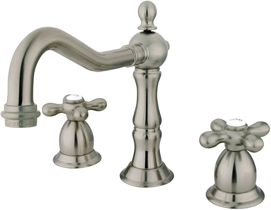 Kingston Brass KS1978AX Heritage Widespread Lavatory Faucet with Metal Cross Handle, Brushed Nick... | Amazon (US)