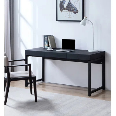 Minimalist Ash Wood Office Desk with 3 Storage Drawers | Wayfair North America