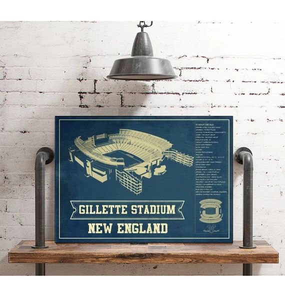 Gillette Stadium New England Patriots  Vintage Football Print | Etsy | Etsy (US)