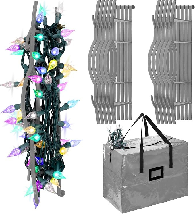 RUODON 12 Pack Christmas Lights Storage Holders with Storage Bag Hanging Rope Cord String Winder ... | Amazon (US)