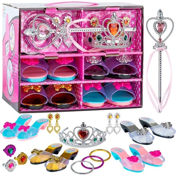 ToyVelt Princess Dress Up & Play Shoe and Jewelry Boutique (Includes 4 Pairs of Shoes + Multiple ... | Walmart (US)