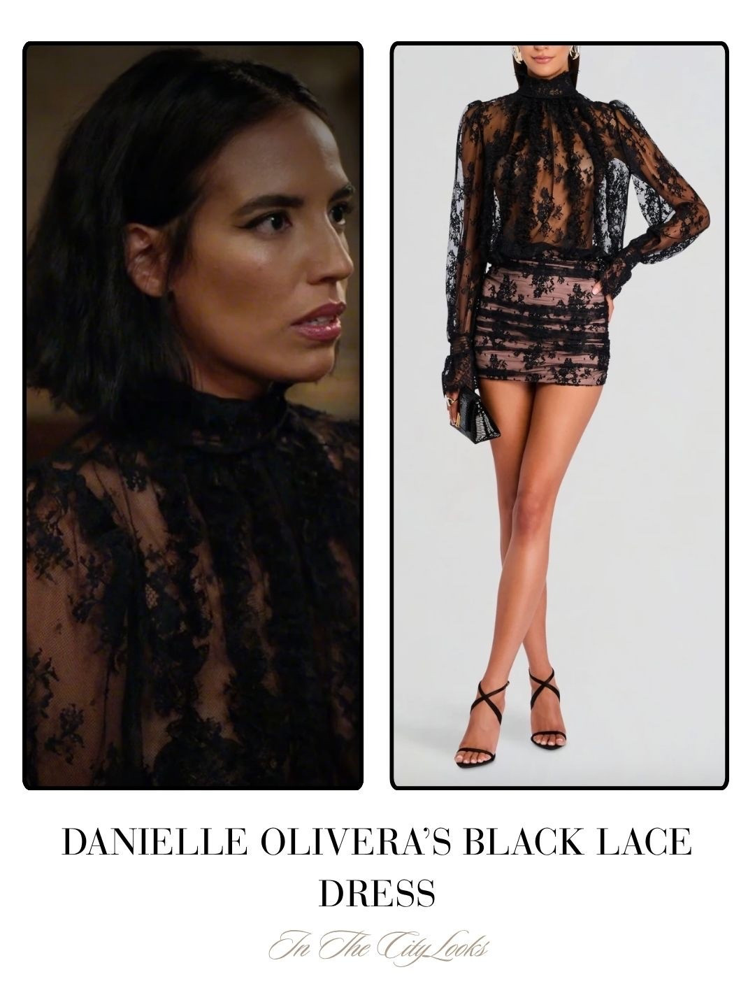 Danielle Olivera’s Black Lace Dress