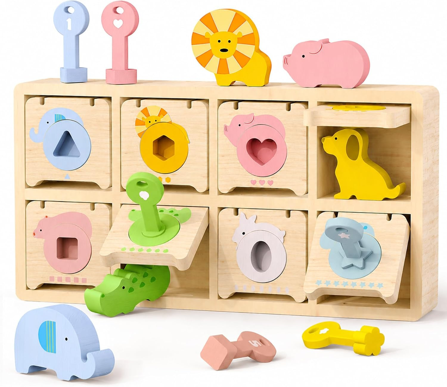 Montessori Toys for 2 Year Old|Wood Lock and Key Toddler Learning Toys | Amazon (US)