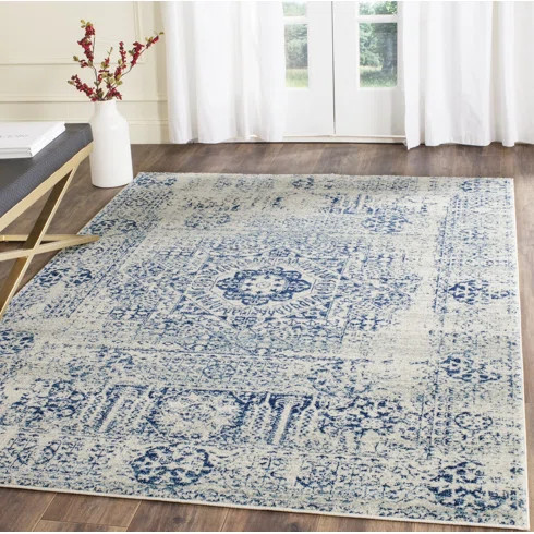 Ameesha Ivory/Blue Area Rug | Wayfair North America