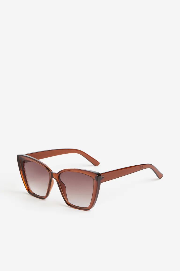 Cat-eye Sunglasses - Dark brown - Ladies | H&M US | H&M (US + CA)