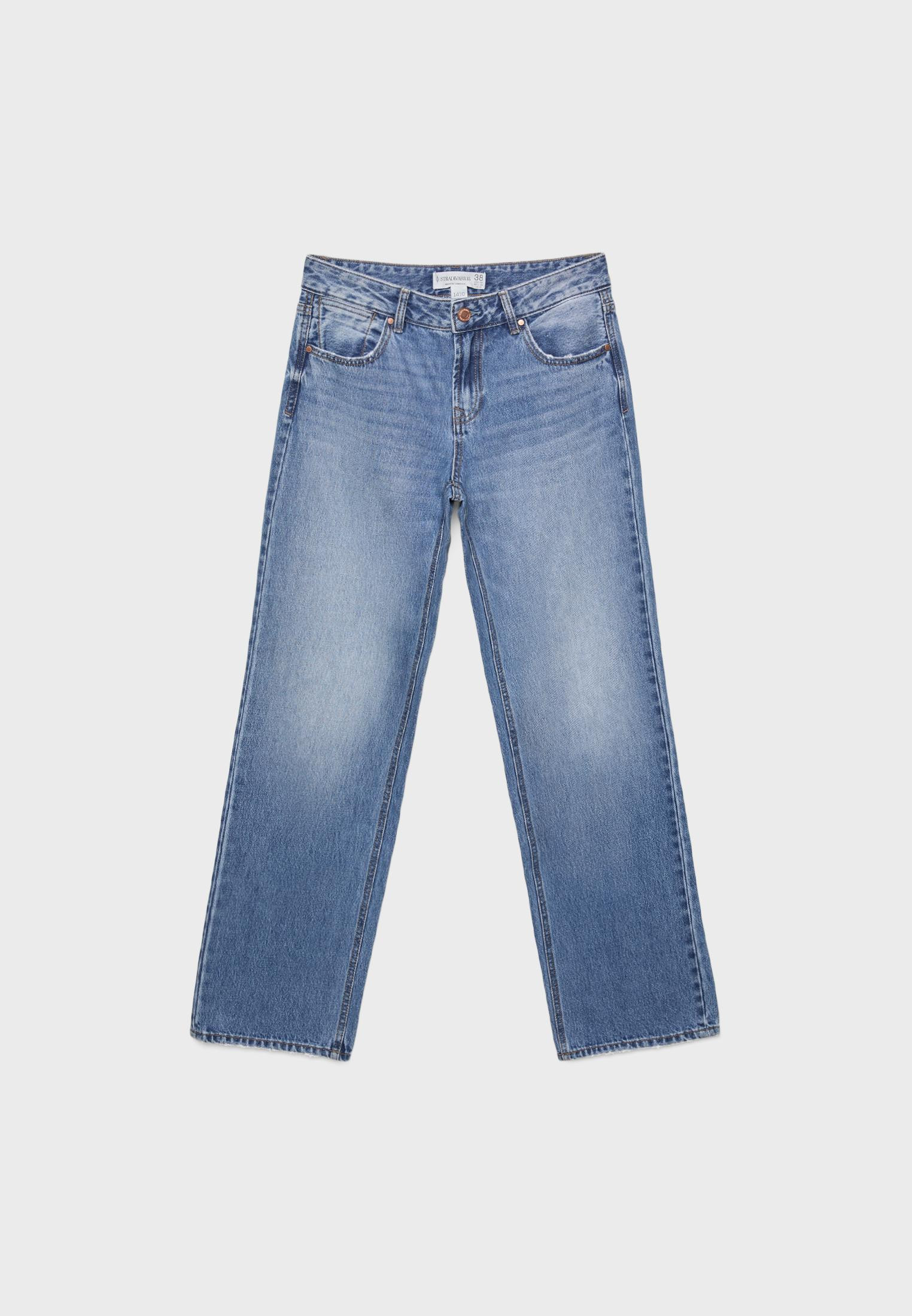 D03 Straight-leg low-rise jeans | Stradivarius (UK)