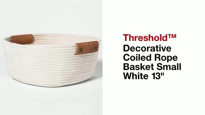 Decorative Coiled Rope Square Base Tapered Basket Small White 13" - Threshold™ | Target