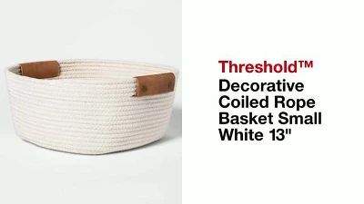 13" Decorative Coiled Rope Square Base Tapered Basket Small White - Threshold™ | Target